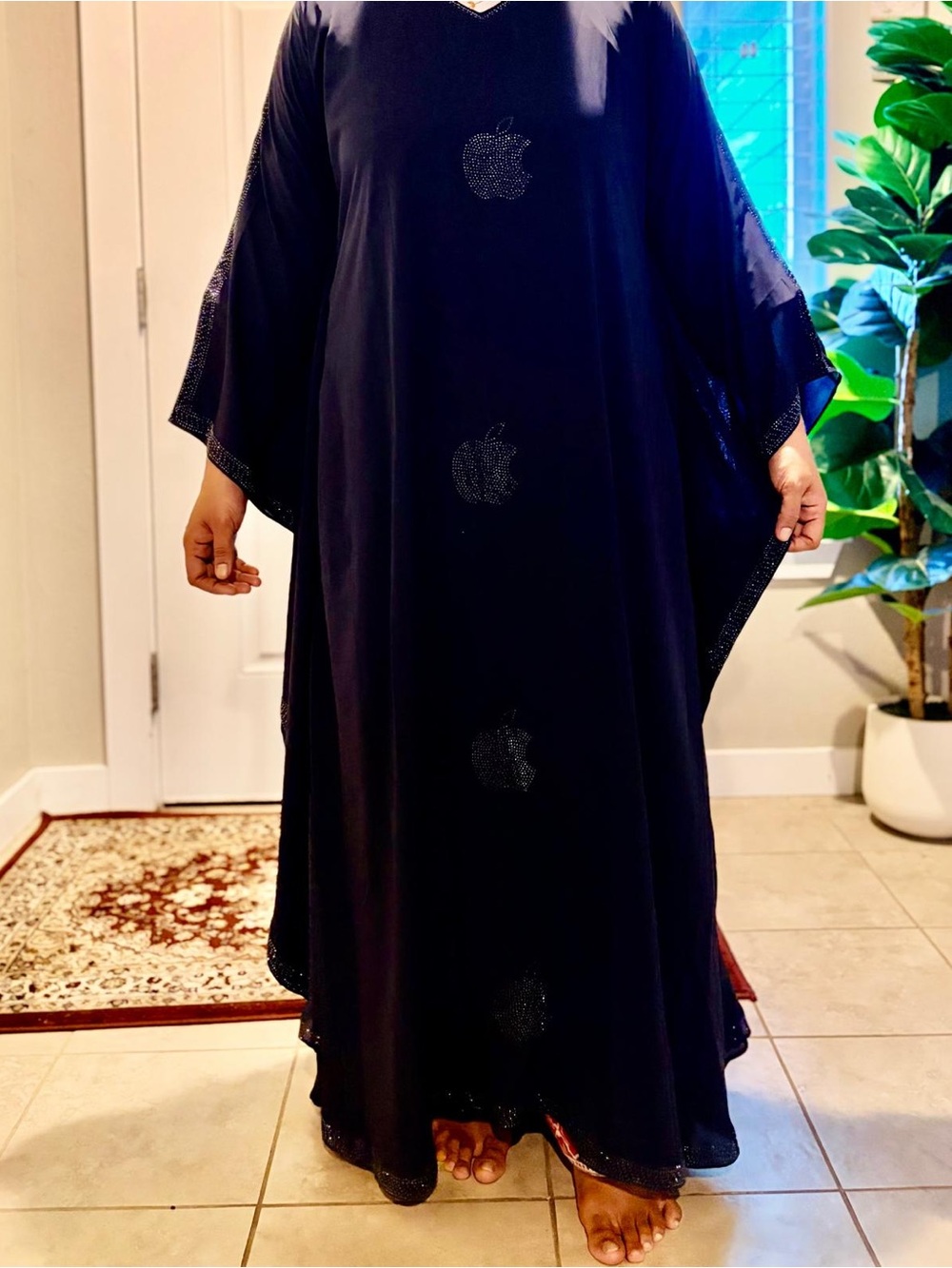 Black Embellished Kaftan Dress - Women Dresses